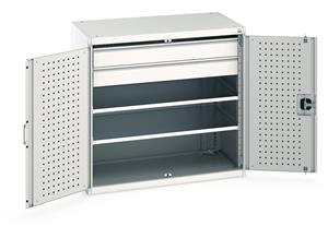 Bott 1050mm wide x 650mm deep pre Kitted cupboards with Shelves Drawers or Eurocontainers Bott Cupboard 1050Wx650Dx1000mm H - 2 Drawers & 2 Shelves